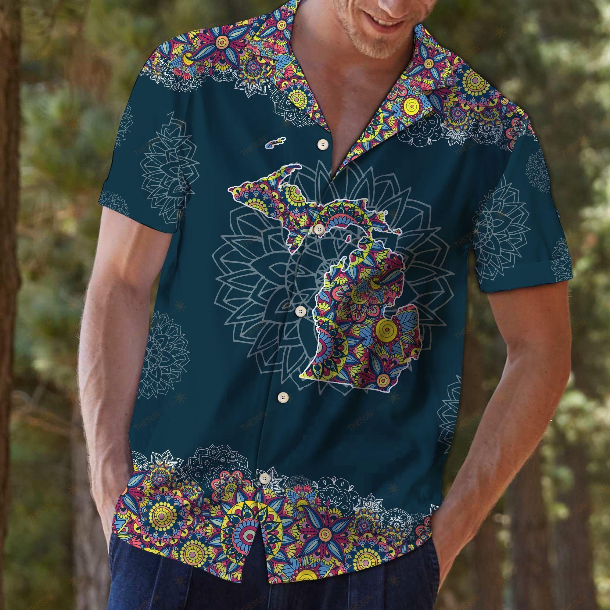 Michigan Mandala Hawaiian Shirt Ha63979