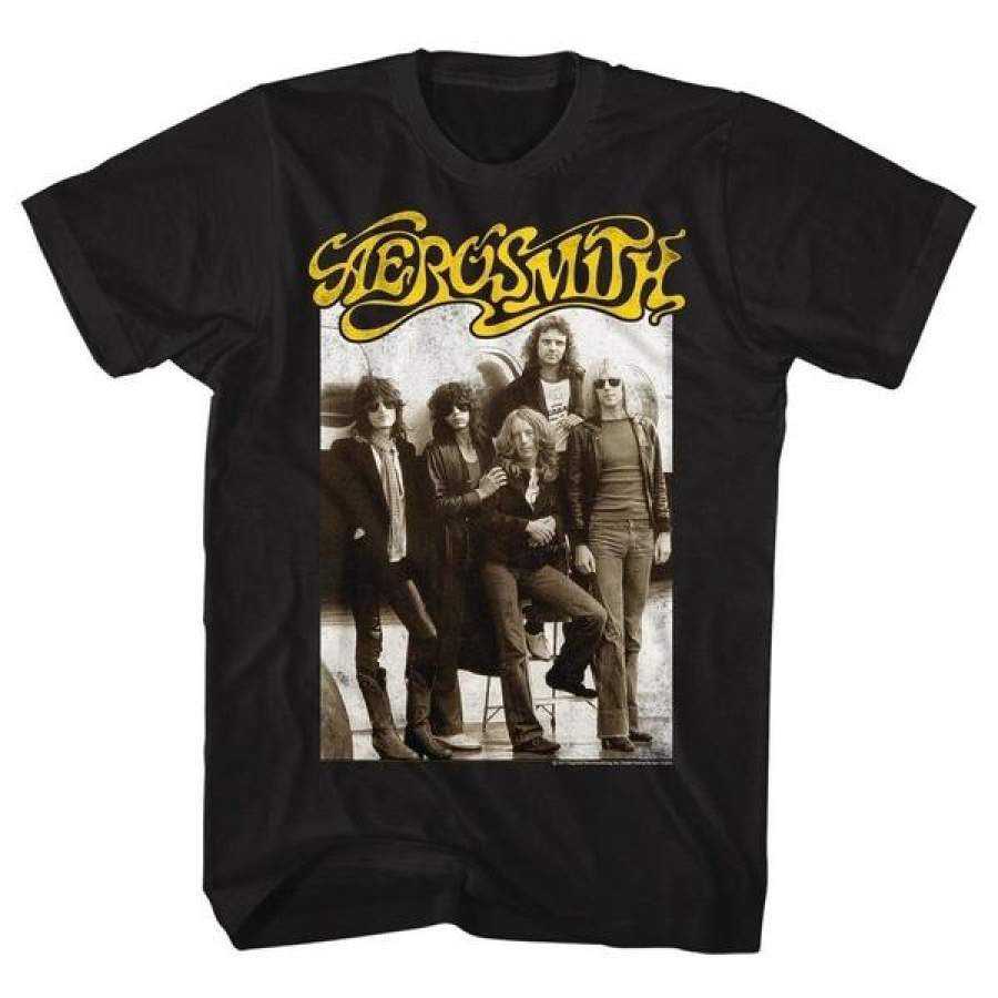 Aerosmith American Rock Band Aeroplane Adult T-Shirt Tee