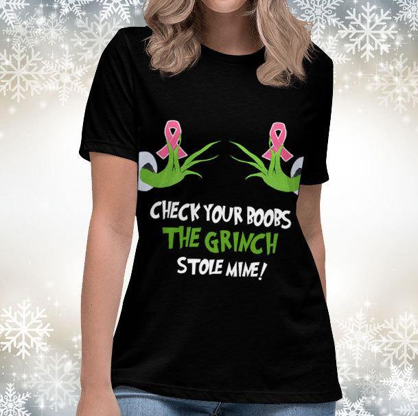 Check Your Boobs The Grinch Stole Mine 2D T-Shirt + Hoodie + Sweater