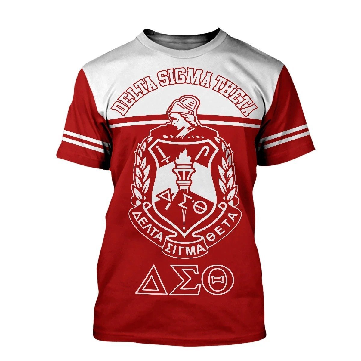 Greek Life T-Shirt – Delta Sigma Theta Hand Sign Red White T-Shirt J5