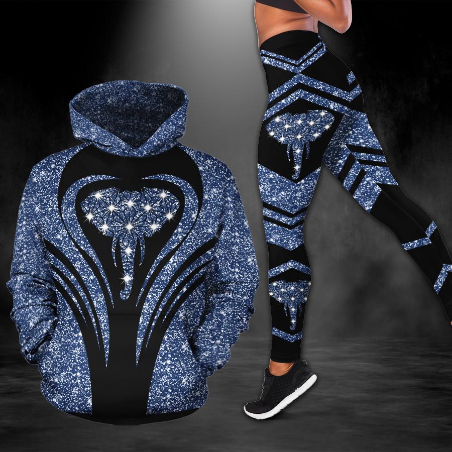 Blue Elephant Twinkle Combo Hoodie & Legging