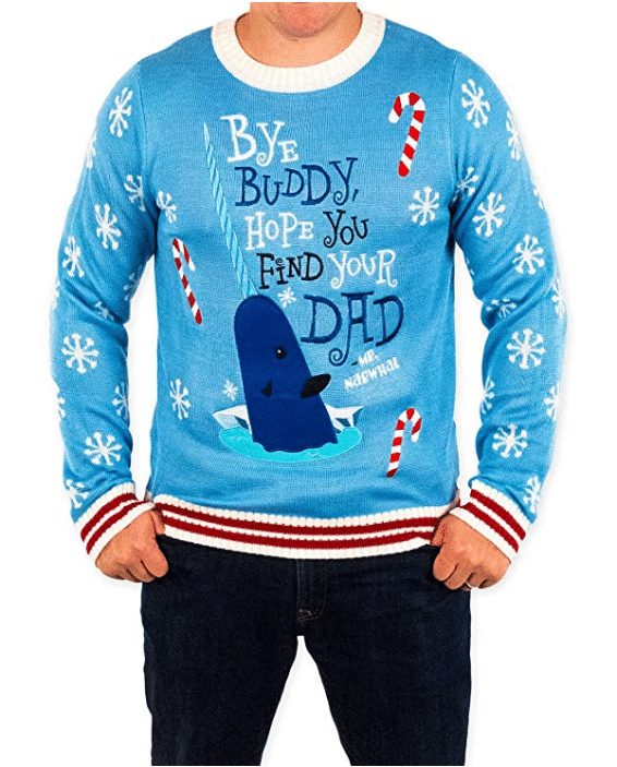 Elf Holiday Narwhal Ugly Christmas Sweater 2021