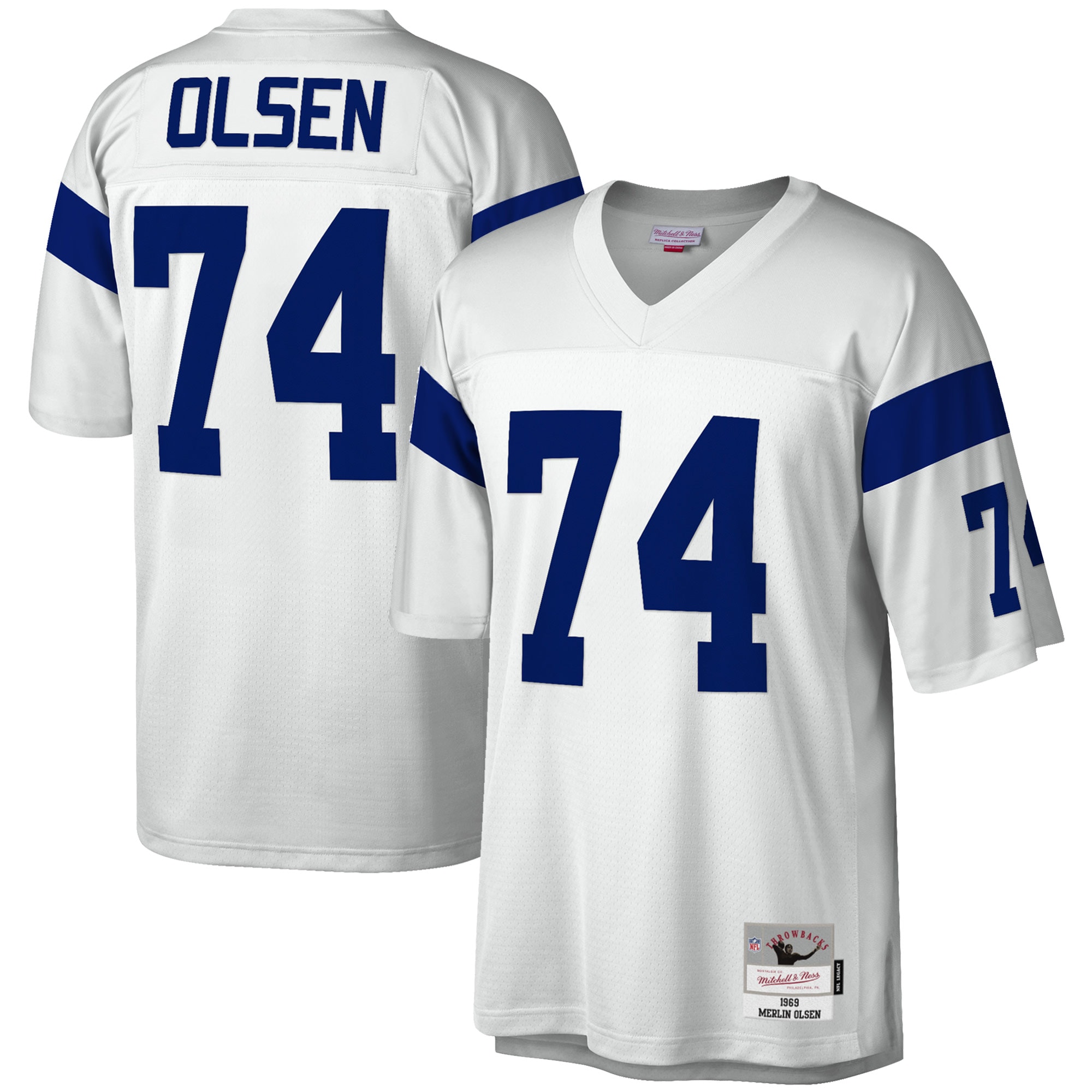 Merlin Olsen Los Angeles Rams Mitchell & Ness Legacy Replica Jersey – White