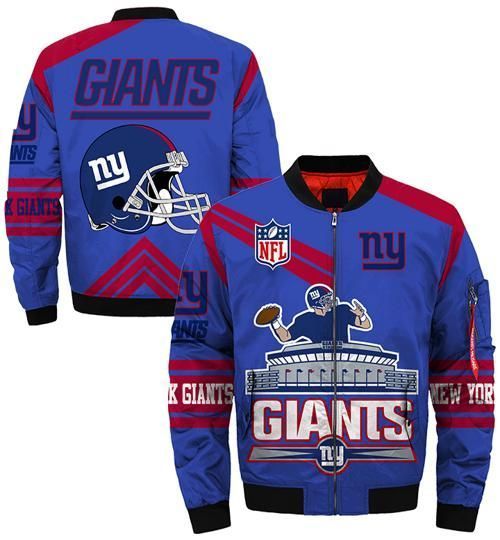 New York Giants 3d Printed Unisex Bomber Jacket