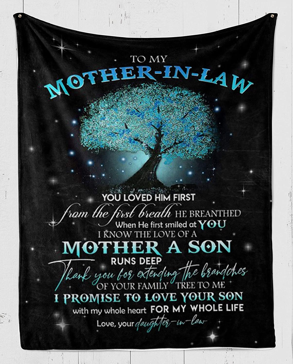 Fleece Blanket -to My Mother-in-Law – Tree Fleece Blanket – Fleece Blanket 3D Soft Cozy Lightweight Durable Plush Throw Blanket for Bedroom Living, Gift for Mother-in-Law