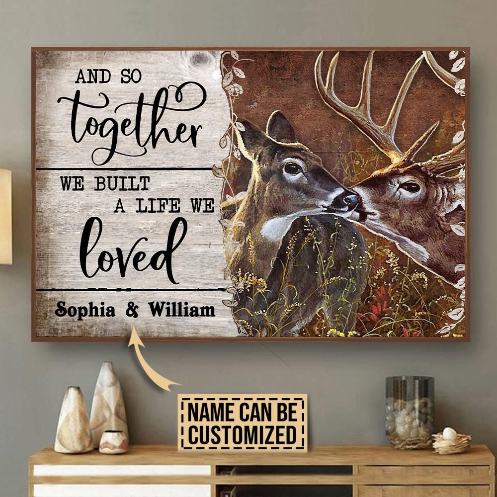 Aeticon Gifts Personalized Deer And So Together Canvas Mom Dad Gift Home Decor