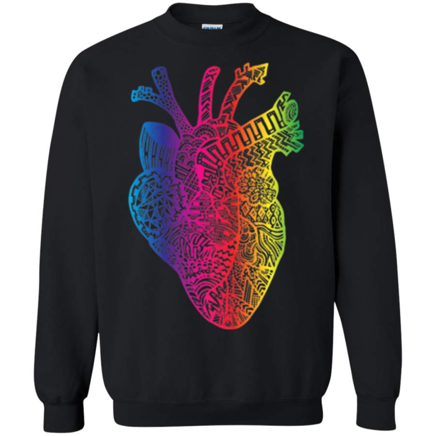 AGR Colorful Anatomical Heart Sweatshirt