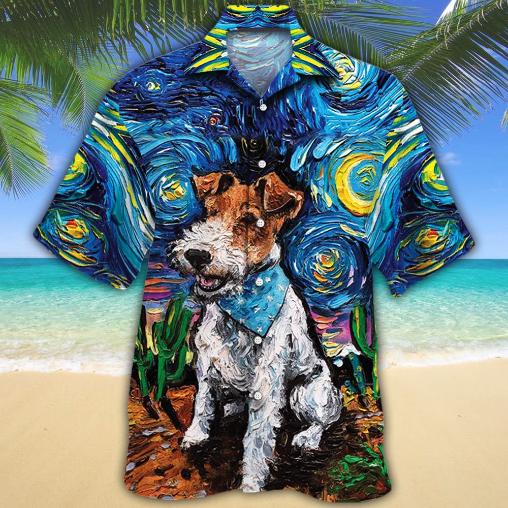 Wire Fox Terrier Dog Lovers Night Hawaii Shirt Ha38811