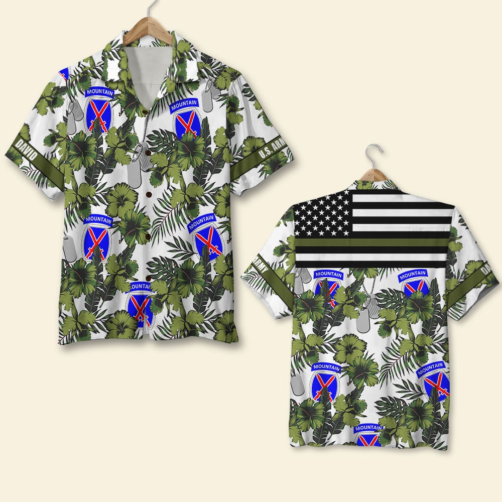 Military Personalized Hawaii Shirt With Floral Pattern And Custom Unit Gifts Ha49969