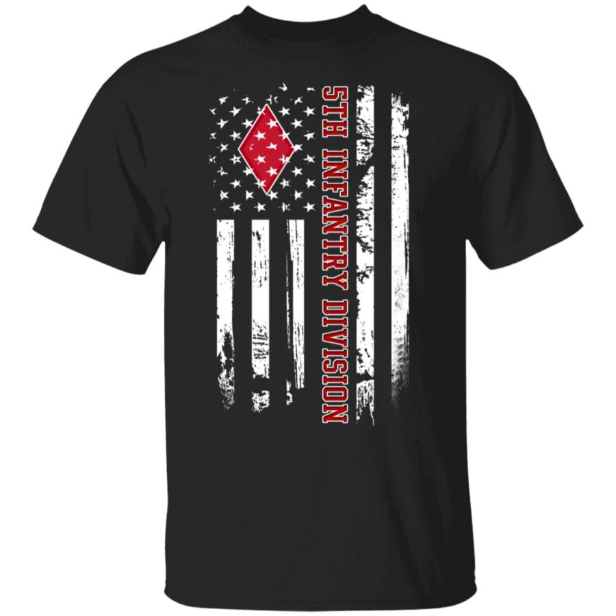 5th Infantry Division Veteran American Flag Father’s Day Veteran’s Day Tshirt