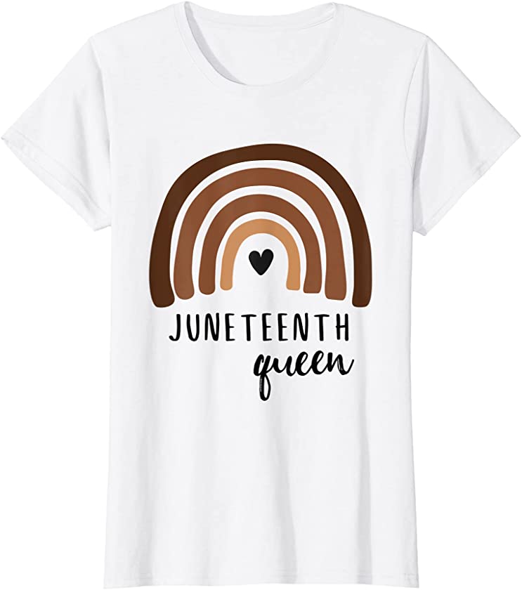 Womens Womens Juneteenth Queen Melanin Love Rainbow Black Pride T-Shirt