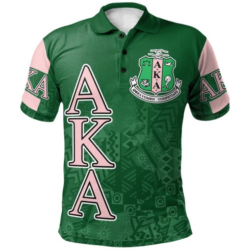 Alpha Kappa Alpha Sorority Black Roots 3D Polo Shirt