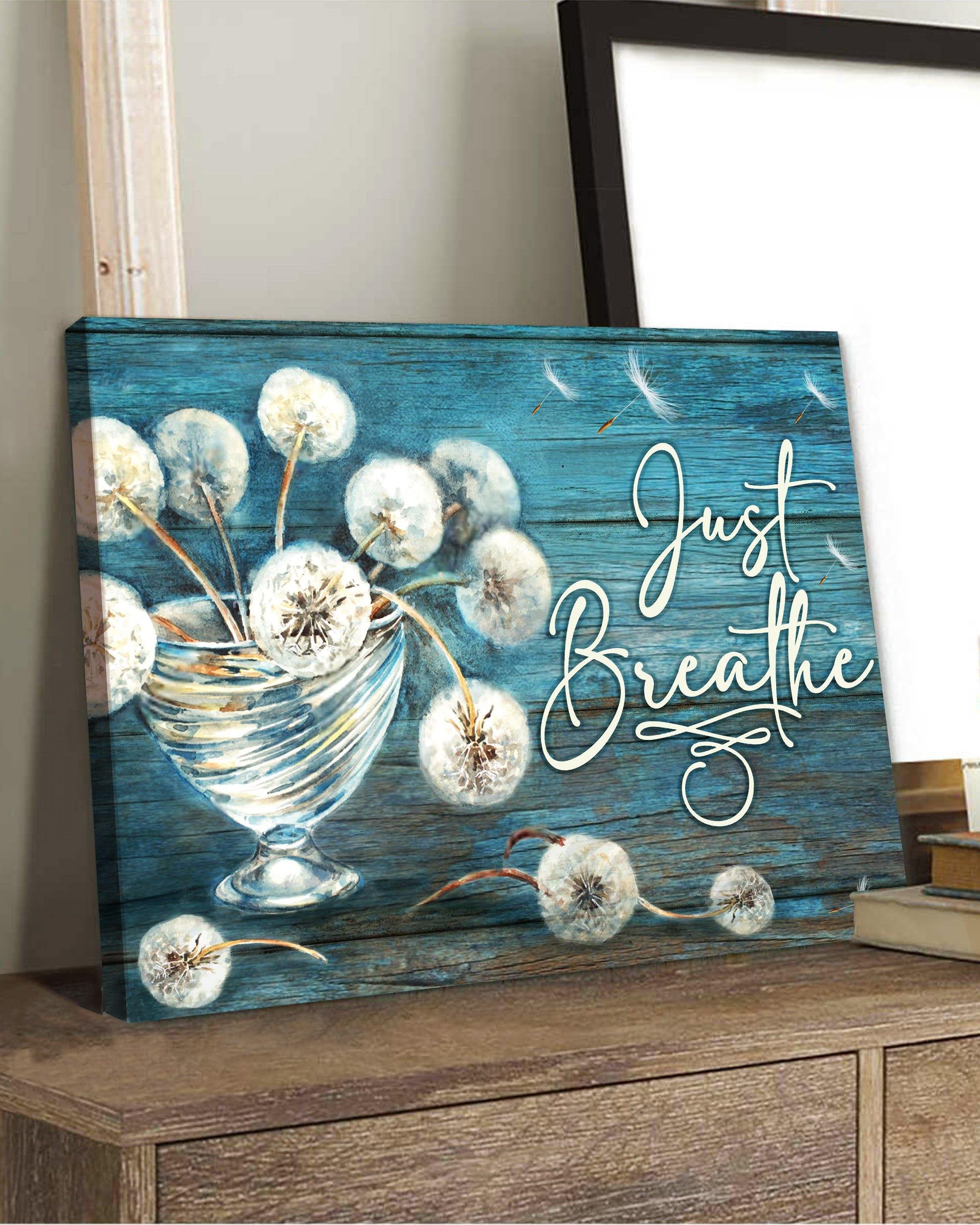 Top 3 Hippie Dandelion Canvas Decor – Just Breathe Wall Art Canvas Flower Vase