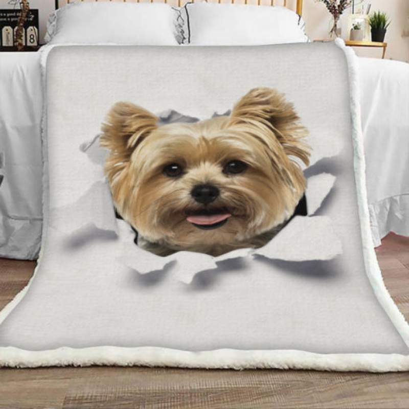 Yorkshire Terrier Dog Sherpa Blanket JR1602 70O49