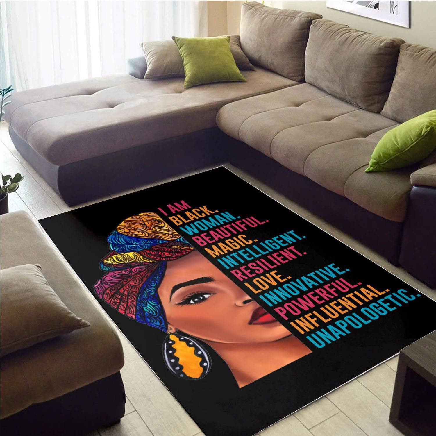 WonderBlackGirl – I Am Black Beautiful Magic Foldable Rug African American Women Gifts