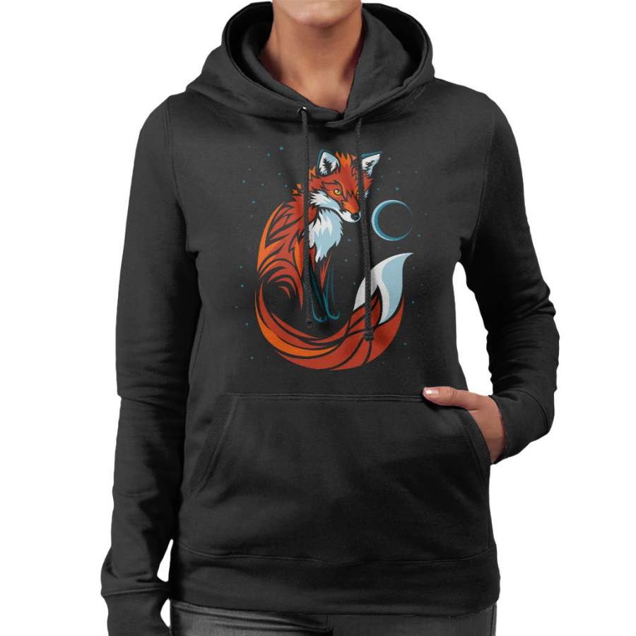 Tribal Stars Fox Women’s Hooded Sweatshirt