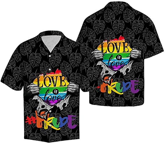 Lgbt Love Pride Hawaiian Shirt Cotton Casual Button Down Short Sleeves Pocket Ha76211