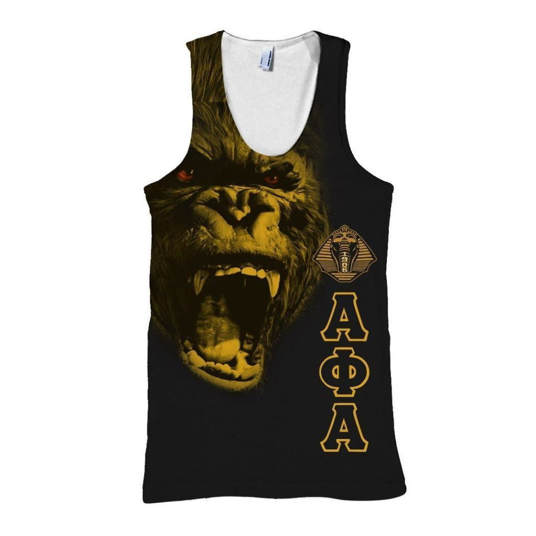 Wonderprint Tank Top  Alpha Phi Alpha Big Golden King Kong Sphinx Tank Top