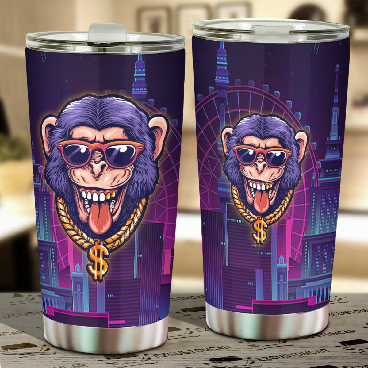 Rich Monkey Car Tumbler Cup Custom Animal Car Accessories