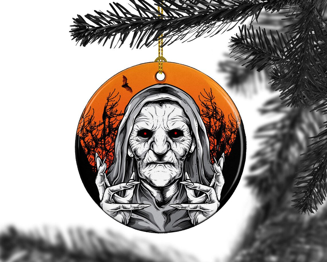 Witch Hag Happy Halloween Tree Ornament Decorations, Halloween Decorations, Halloween Decor