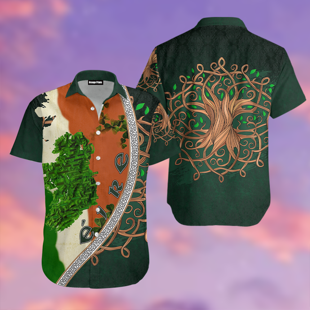 Irish Saint Patricks Day Shamrock Tree Of Life Aloha Hawaii Shirts For Men And Women Ha75589