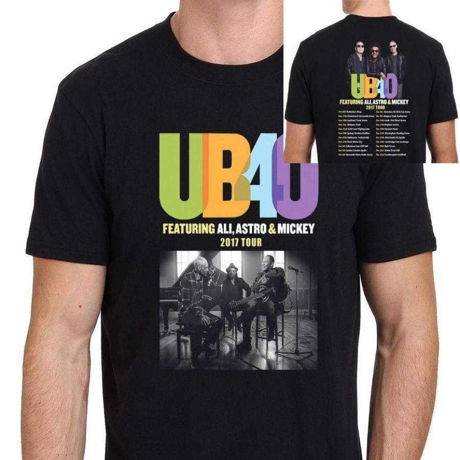 Fashion Personality Pattern Cotton Men’S Ub40 Live Tour Short Sleeve T-Shirt