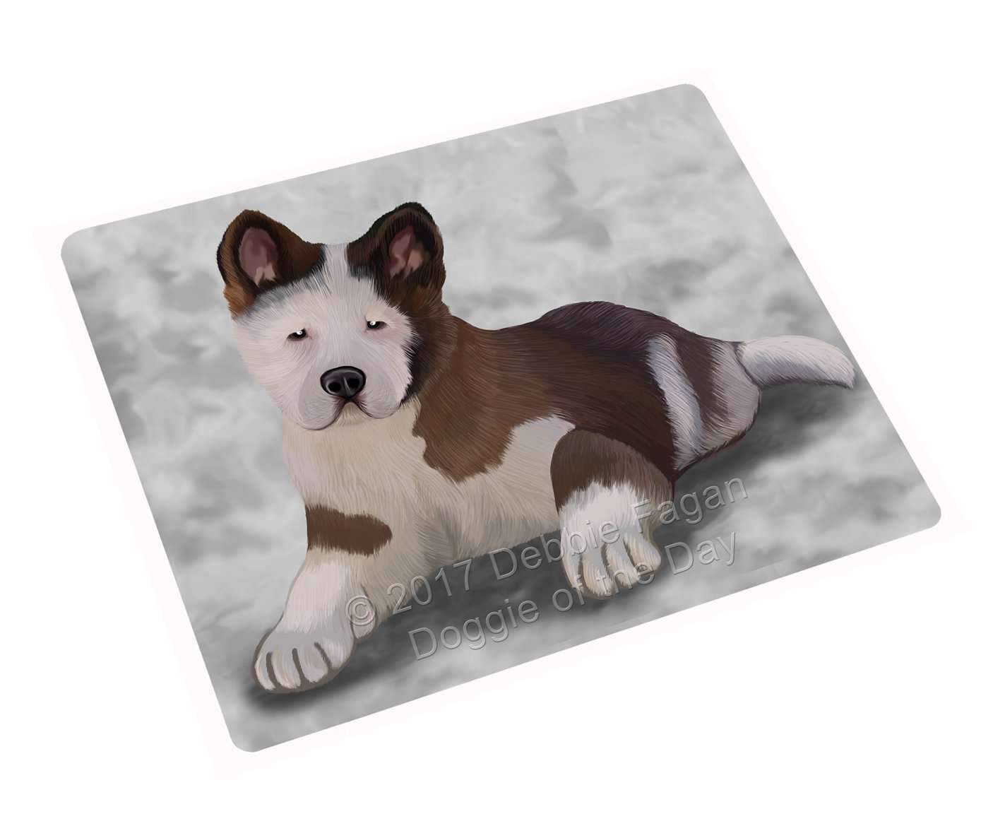 Akita Puppy Dog Art Portrait Print Woven Throw Sherpa Plush Fleece Blanket