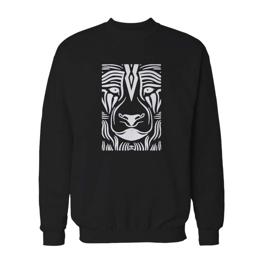 Tribal Lion Maori Native Polynesian Tattoo Art Goa Burning Man Festival Psy Techno Ethnic Boho Sweatshirt