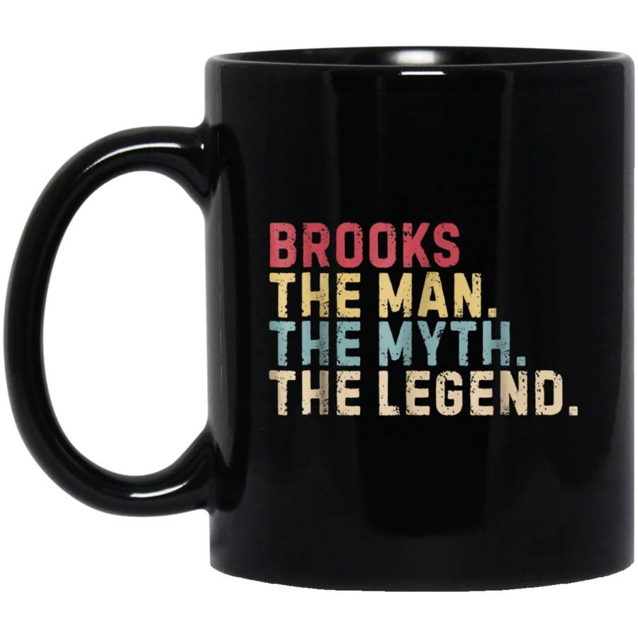 BROOKS The Man The Myth Legend Vintage Mug Black Mug