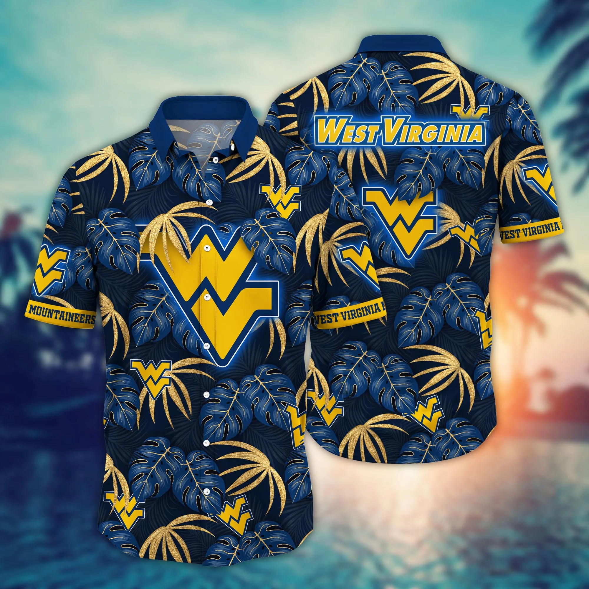 West Virginia Mountaineers NCCA Hawaiian Shirt Beach Fun Aloha Shirt