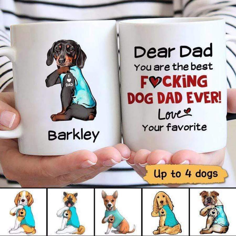 Best Dog Dad Tattoo Personalized Mug