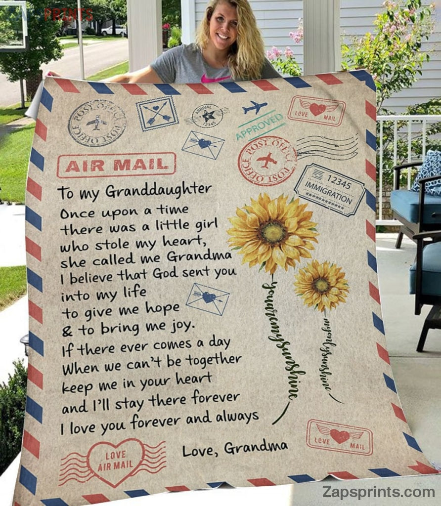 Gift For Granddaughter – To My Granddaughter – Air Mail – You Bring Me Joy – Blanket