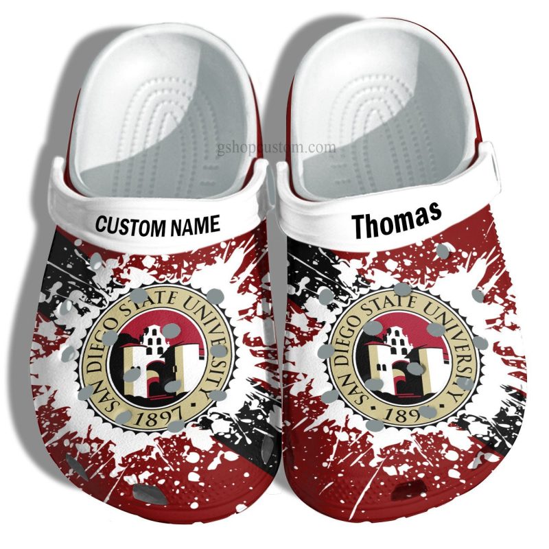 San Diego State University Graduation Gifts Croc Shoes Customize- Admission Gift Shoes