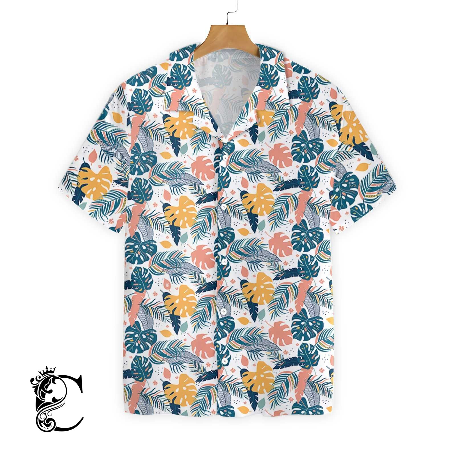 Tropical Leaves Elegant Exotic Hawaiian Shirt