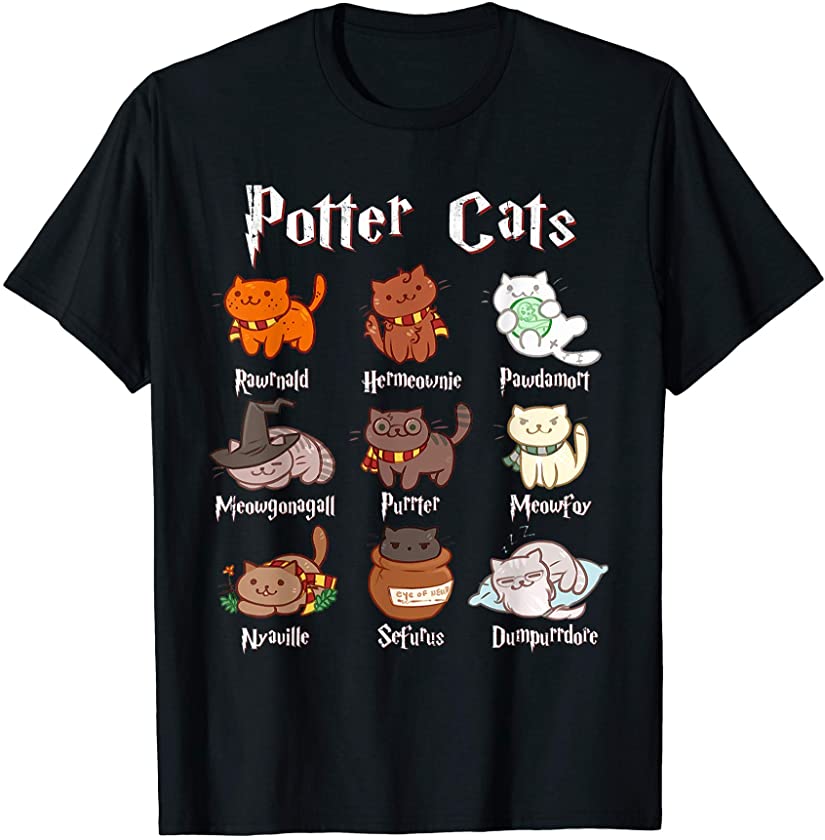 Potter Cats Cute Harry Pawter Kitten Gifts for Cat Lover T-Shirt