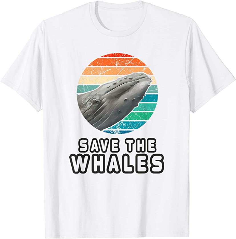 Vintage Save The Whales Retro Style T-Shirt