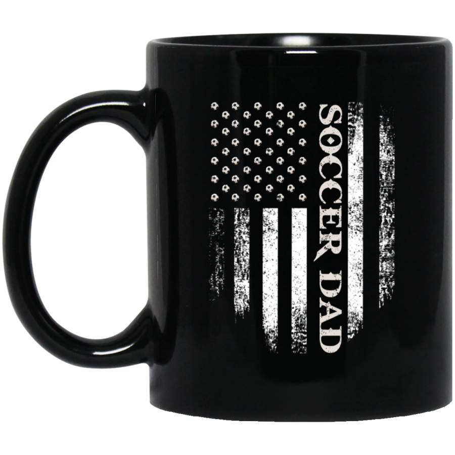 Vintage USA American Flag Proud Soccer Dad Player Coffee Mug