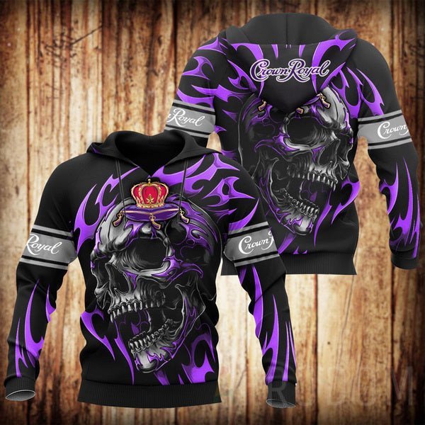 Vintage Skull Crown Royal Hoodie For Men And Women