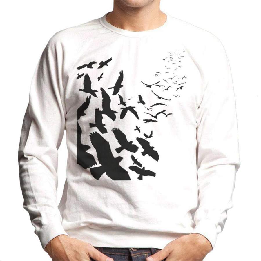 Dark Bird Flock Silhouette Men’s Sweatshirt