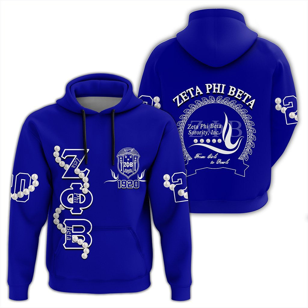 Sorority Hoodie – Zeta Phi Beta Pearl Blue Pullover Hoodie