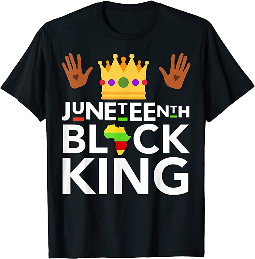 Juneteenth Black King Melanin Men Boys Dad Grandad Freedom T-Shirt