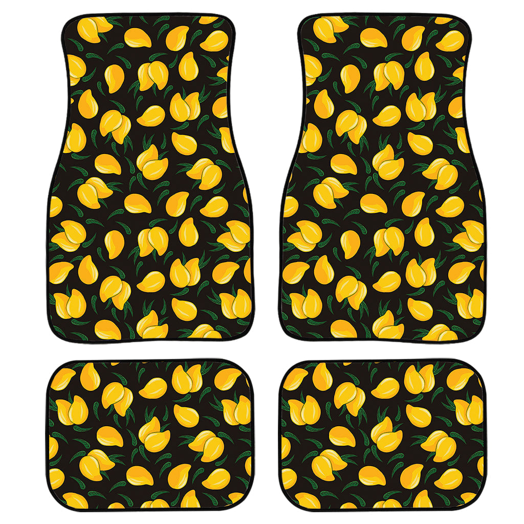 Yellow Mango Fruit Pattern Print Front And Back Car Floor Mats, Front Car Mat