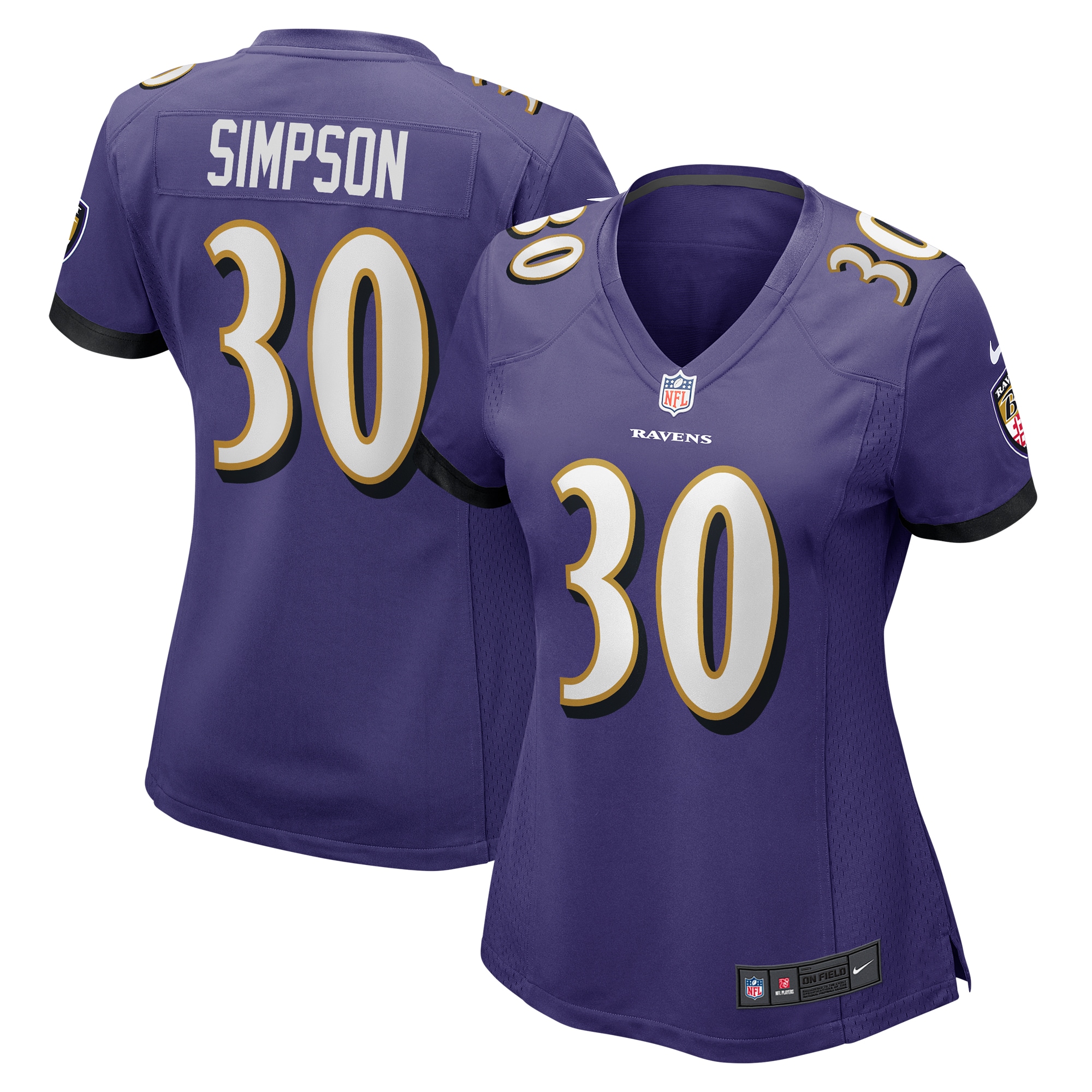 Trenton Simpson Baltimore Ravens Women's Game Jersey – Purple