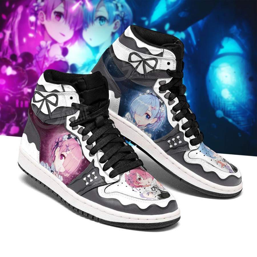Rem Ram Jordan Sneakers Re Zero Starting Life in Another World Shoes