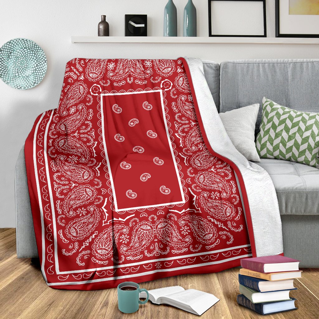 Ultra Plush Red with White Throw Blanket