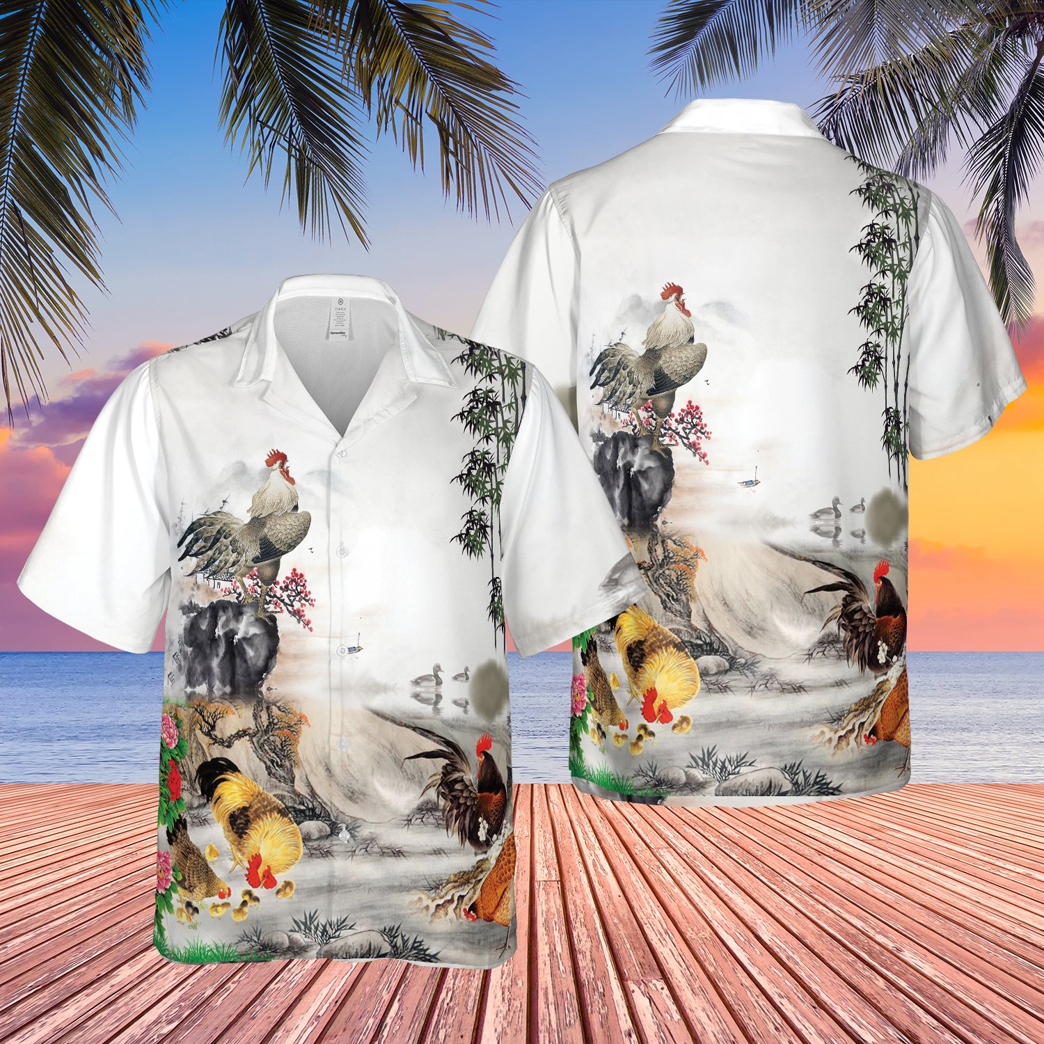 Gorgeous Chicken Floral Art Hawaii Shirt 5 Ha49430