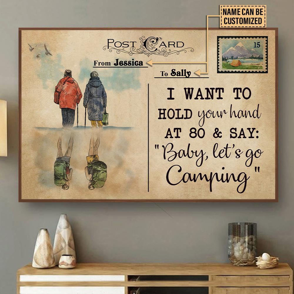 Aeticon Gifts Personalized Camping Bestie Postcard I Want To Canvas Mom Dad Gift Home Decor