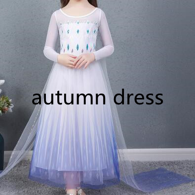 Autumn Kids Dresses for Girls Frozen 2 Elsa Princess Party Birthday Costume Vestidos Pretty Teen Children Embroidery Outfits alx