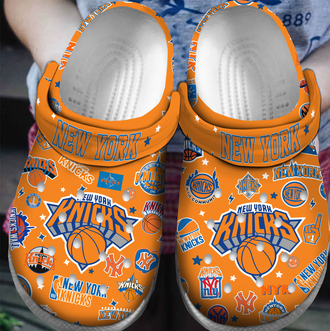 Premium New York Knicks NBA Sport Crocss Crocband Clogs Shoes For Men Women and Kids