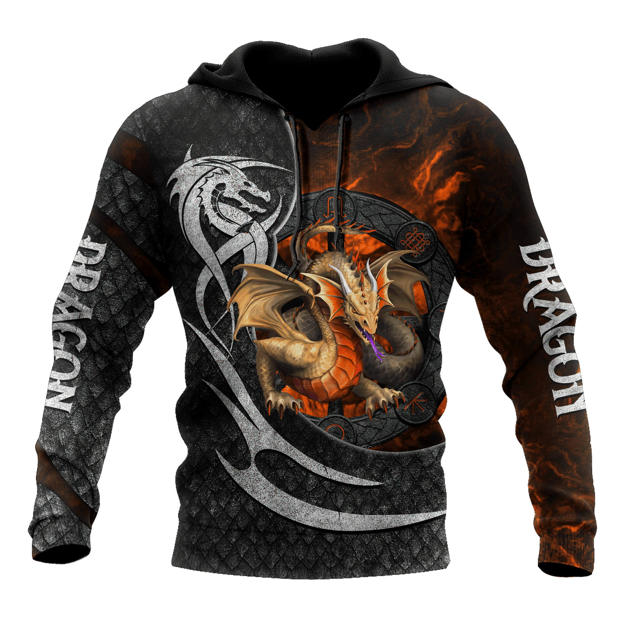 Orange Dragon Unique Design 3D Printed Sublimation Hoodie Hooded Sweatshirt Comfy Soft And Warm For Men Women S to 5XL CTC1601225